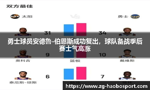 勇士球员安德鲁-伯恩斯成功复出，球队备战季后赛士气高涨