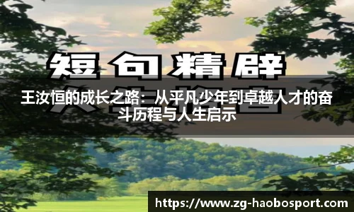 王汝恒的成长之路：从平凡少年到卓越人才的奋斗历程与人生启示